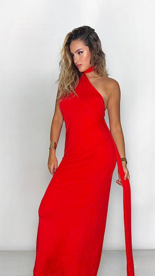 Robe Rouge Dos Nu